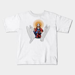 Jesus Christ and the angels praying Kids T-Shirt